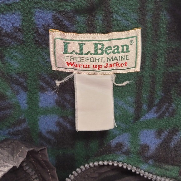 Vintage 90s L. L. Bean Warm Up Jacket Fleece Plaid Freeport Maine - Picture 10 of 10